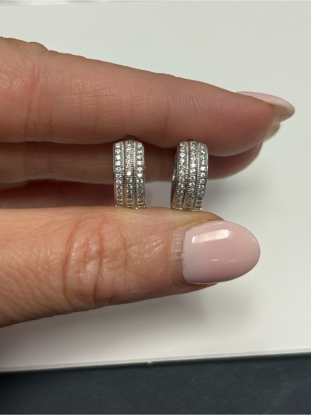 Sparkling Silver-Textured Multi-Row Hoop Earrings